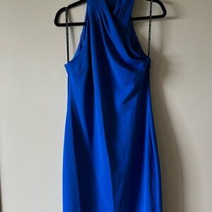 RACHEL Rachel Roy Blue Halter Sheath Dress